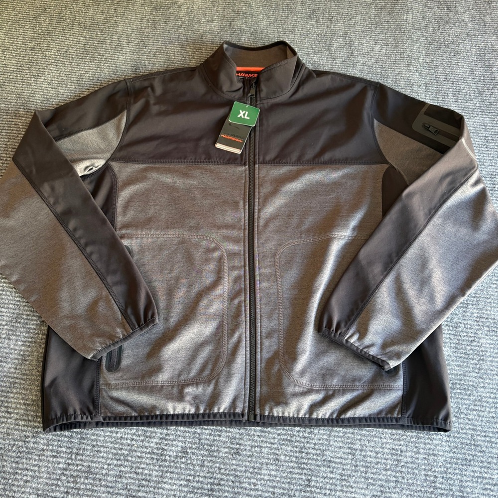 Hawke & Co Pro Series Mens XL Slate Heather Full Zip Performance Jacket HES751S